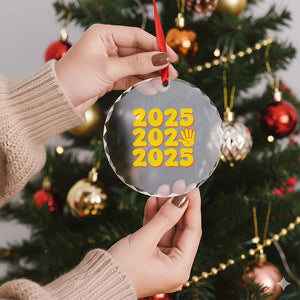 Funny Happy New Year 2025 Crystal Glass Ornament TS09 Print Your Wear
