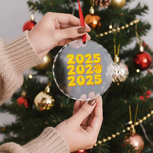 Funny Happy New Year 2025 Crystal Glass Ornament TS09 Print Your Wear
