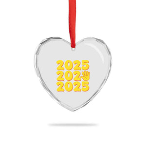 Funny Happy New Year 2025 Heart Crystal Glass Ornament TS09 Print Your Wear