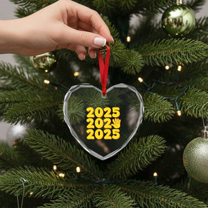 Funny Happy New Year 2025 Heart Crystal Glass Ornament TS09 Print Your Wear