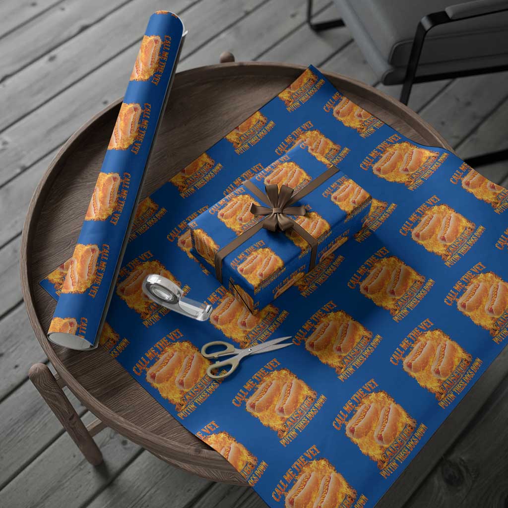 Funny Hard Hot Dog Meme Wrapping Paper Roll Call Me The Vet Cause I Be Bootleg TS10 Blue Print Your Wear