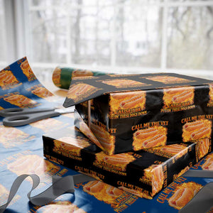 Funny Hard Hot Dog Meme Wrapping Paper Roll Call Me The Vet Cause I Be Bootleg TS10 Black Print Your Wear