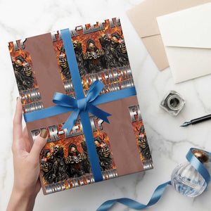 Funny Hard Skeleton Meme Bootleg Wrapping Paper Roll Far Left? More Like Farting TS10 Mocha Print Your Wear