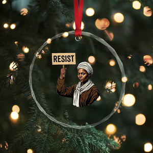 Funny Harriet Tubman Says Resist Crystal Glass Ornament Black Pride Inspiration Gift TS12 Print Your Wear