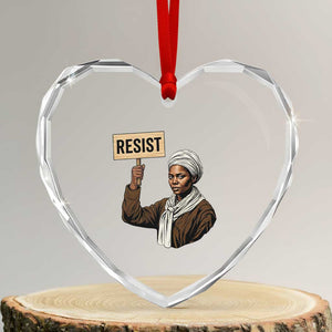 Funny Harriet Tubman Says Resist Heart Crystal Glass Ornament Black Pride Inspiration Gift TS12 Transparent Glass 3'' Heart Print Your Wear
