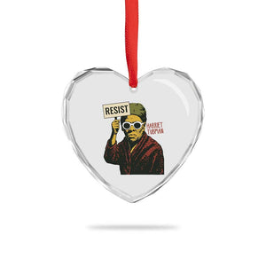 Funny Harriet Tubman Says Resist Heart Crystal Glass Ornament Female Empowerment History Gift TS12 Print Your Wear