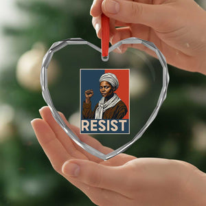 Funny Harriet Tubman Says Resist Heart Crystal Glass Ornament Strong Black Woman Leader TS12 Print Your Wear