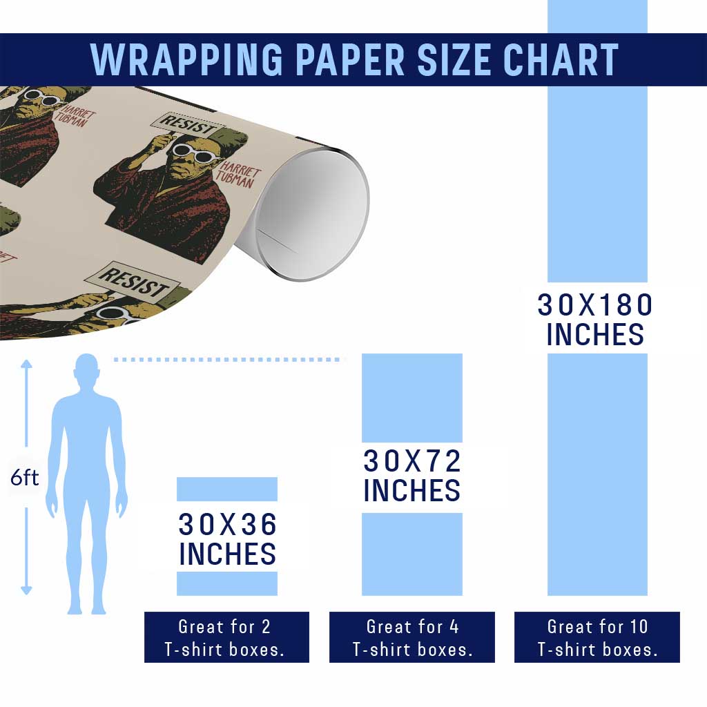 Funny Harriet Tubman Says Resist Wrapping Paper Roll Female Empowerment History Gift TS12 Print Your Wear