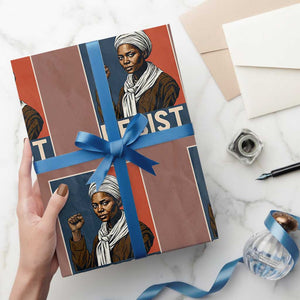 Funny Harriet Tubman Says Resist Wrapping Paper Roll Strong Black Woman Leader TS12 Mocha Print Your Wear
