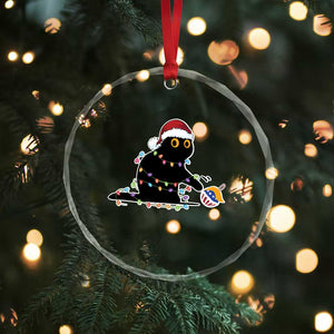 Funny Harris Supporter Crystal Glass Ornament Xmas Black Cat With Bauble TS11 Print Your Wear