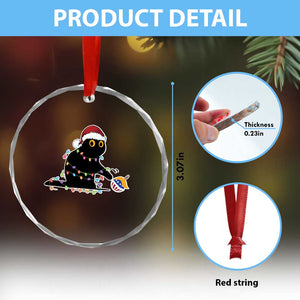Funny Harris Supporter Crystal Glass Ornament Xmas Black Cat With Bauble TS11 Print Your Wear