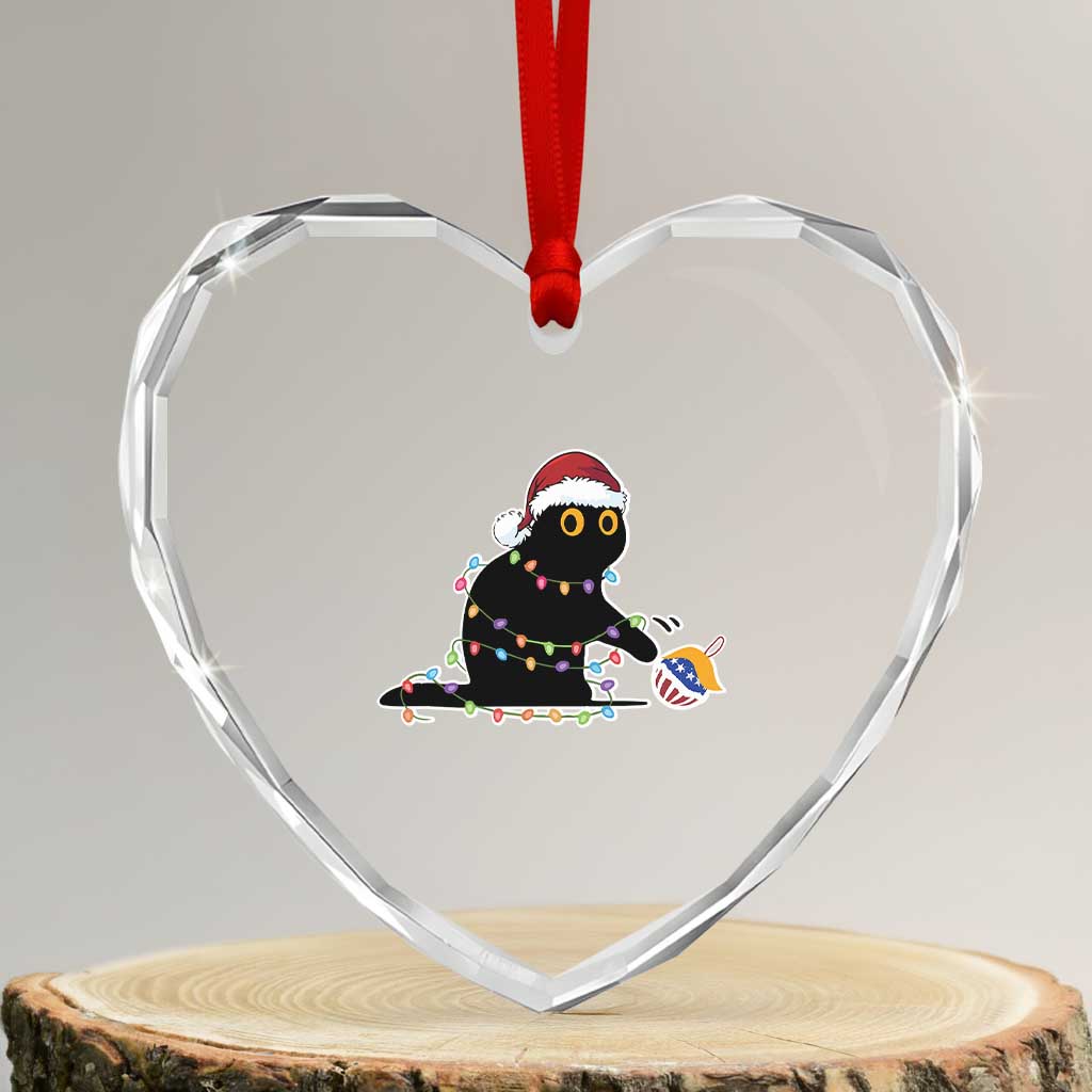 Funny Harris Supporter Heart Crystal Glass Ornament Xmas Black Cat With Bauble TS11 Transparent Glass 3'' Heart Print Your Wear