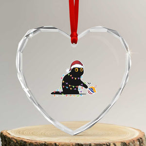 Funny Harris Supporter Heart Crystal Glass Ornament Xmas Black Cat With Bauble TS11 Transparent Glass 3'' Heart Print Your Wear