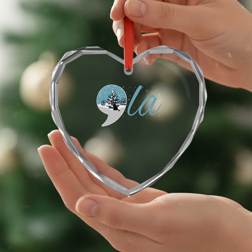Funny Harris Xmas Heart Crystal Glass Ornament Comma La Kamala Snowglobe Black Cat Xmas TS11 Print Your Wear