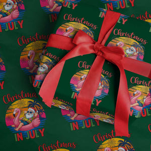 Funny Hawaiian Christmas Wrapping Paper Roll Santa Beach Tropical Xmas TS14 Green Print Your Wear