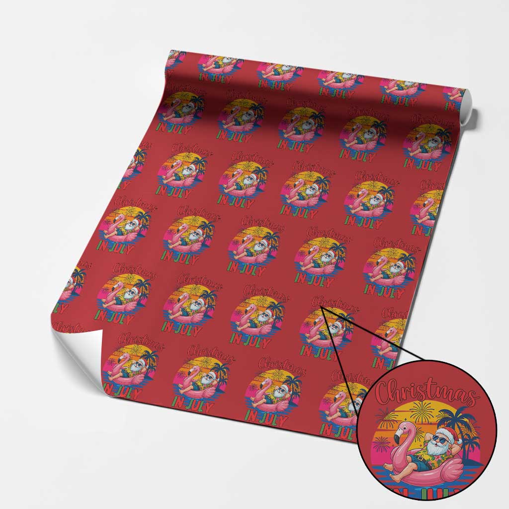 Funny Hawaiian Christmas Wrapping Paper Roll Santa Beach Tropical Xmas TS14 Red Print Your Wear