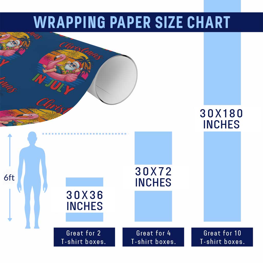 Funny Hawaiian Christmas Wrapping Paper Roll Santa Beach Tropical Xmas TS14 Print Your Wear