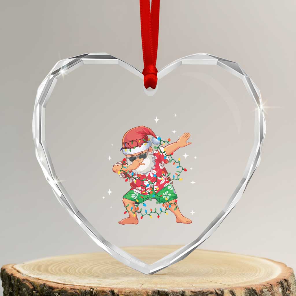 Funny Heart Crystal Glass Ornament Dabbing Santa Boys Girls Men Xmas Dab Kid TS10 Transparent Glass 3'' Heart Print Your Wear