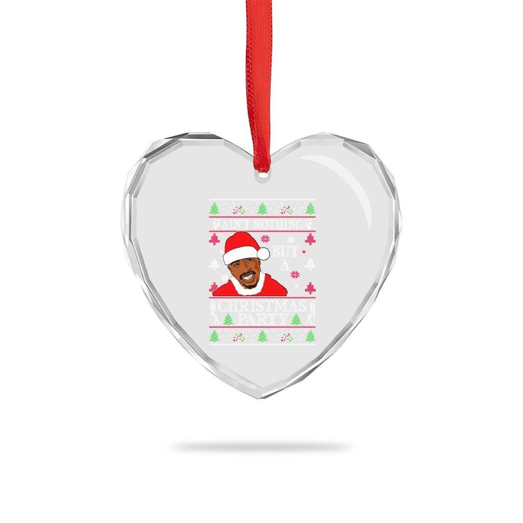 Funny Heart Crystal Glass Ornament Funny Ain't No Party Like a Diddy Party Ugly Christmas Sweater TS10 Print Your Wear