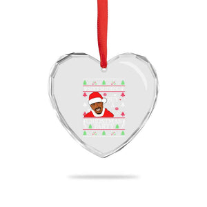 Funny Heart Crystal Glass Ornament Funny Ain't No Party Like a Diddy Party Ugly Christmas Sweater TS10 Print Your Wear