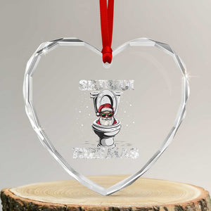 Funny Heart Crystal Glass Ornament Skibidi Rizzmas Rizz Santa Toilet Kid Cool TS10 Transparent Glass 3'' Heart Print Your Wear
