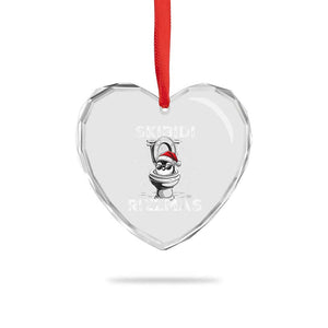 Funny Heart Crystal Glass Ornament Skibidi Rizzmas Rizz Santa Toilet Penguin Kid Cool TS10 Print Your Wear