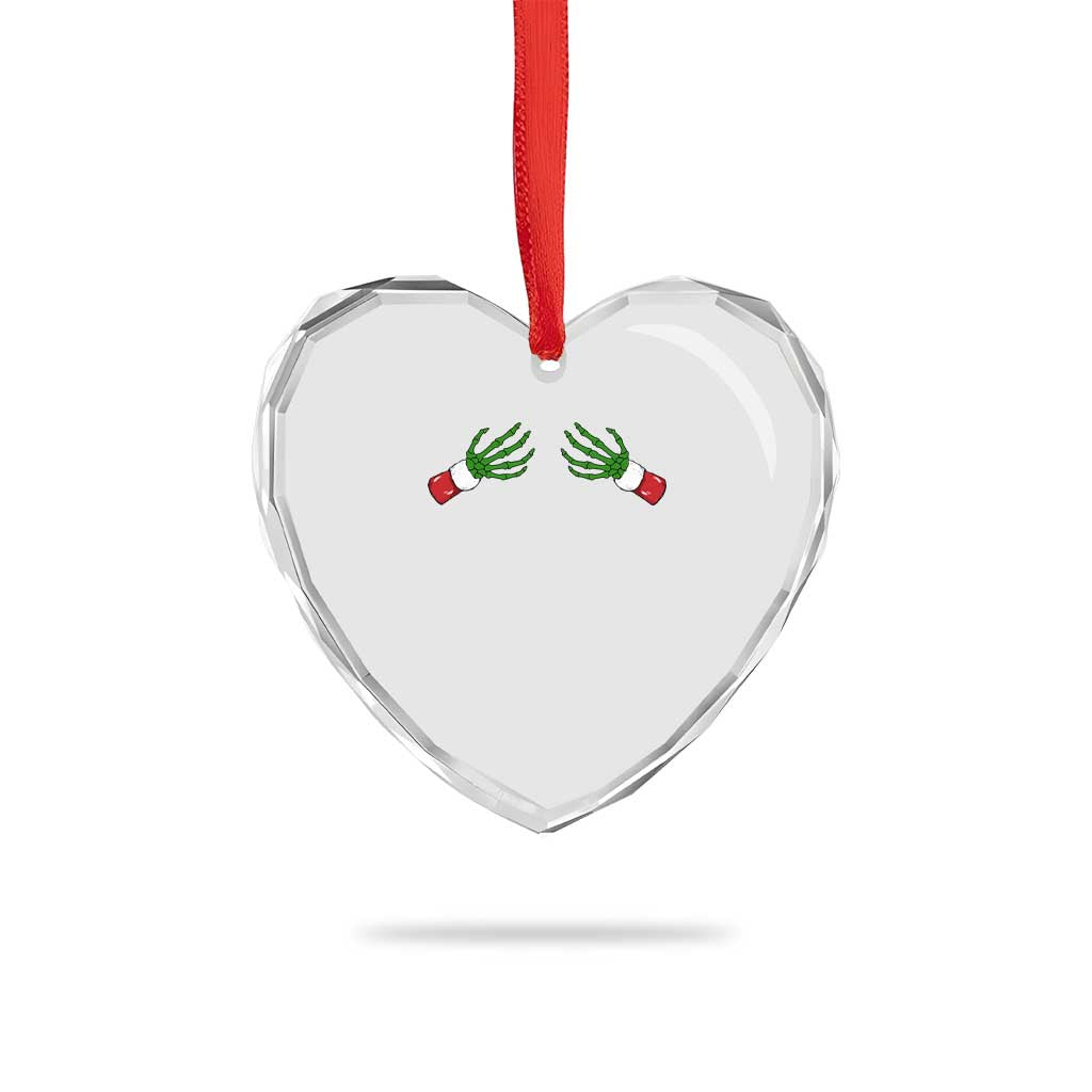 Funny Heart Crystal Glass Ornament Women's Boob Skeleton Hand TS10 Print Your Wear