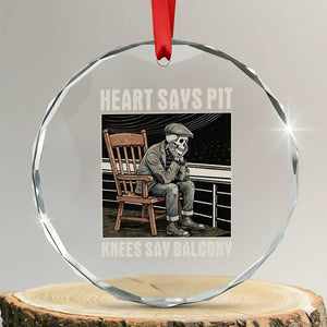 Funny Heart Says Pit Knees Say Balcony Crystal Glass Ornament Old Skeleton TS11 Transparent Glass 3'' Circle Print Your Wear