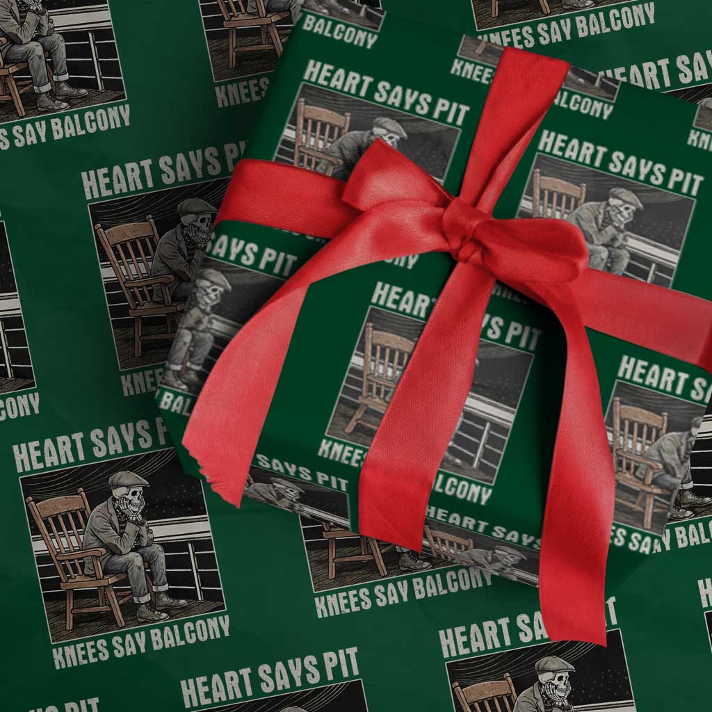 Funny Heart Says Pit Knees Say Balcony Wrapping Paper Roll Old Skeleton TS11 Green Print Your Wear