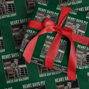 Funny Heart Says Pit Knees Say Balcony Wrapping Paper Roll Old Skeleton TS11 Green Print Your Wear