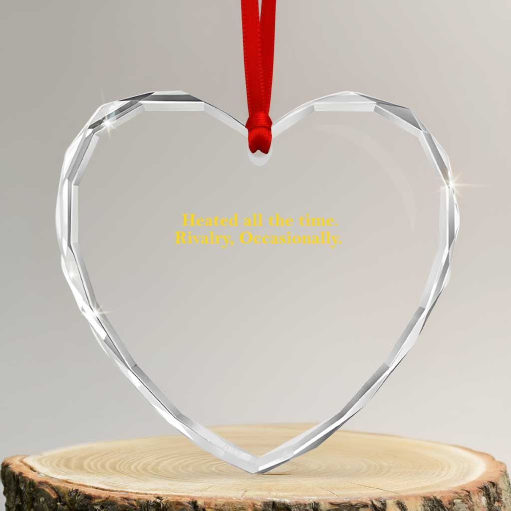 Funny Heated All The Time Rivalry Occasionally Heart Crystal Glass Ornament LGBT Hockey Romance TS11 Transparent Glass 3'' Heart Print Your Wear