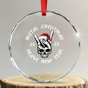 Funny Heavy Metal Crystal Glass Ornament Metal Christmas Heavy New Year Rock Hand Sign TS09 Transparent Glass 3'' Circle Print Your Wear