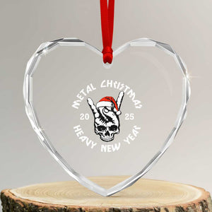 Funny Heavy Metal Heart Crystal Glass Ornament Metal Christmas Heavy New Year Rock Hand Sign TS09 Transparent Glass 3'' Heart Print Your Wear