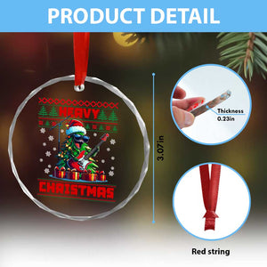 Funny Heavy Xmas Rock Band Guitarist Crystal Glass Ornament TS09 Print Your Wear