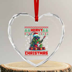 Funny Heavy Xmas Rock Band Guitarist Heart Crystal Glass Ornament TS09 Transparent Glass 3'' Heart Print Your Wear