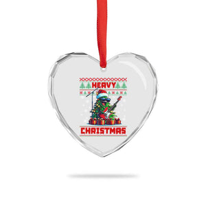Funny Heavy Xmas Rock Band Guitarist Heart Crystal Glass Ornament TS09 Print Your Wear