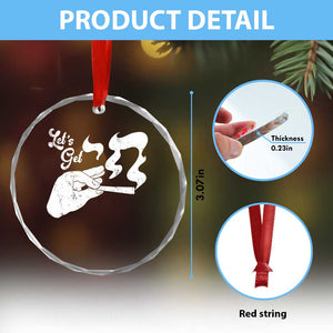 Funny Hebrew Crystal Glass Ornament Let's Get Chai Jewish Vintage Cigarette TS11 Print Your Wear