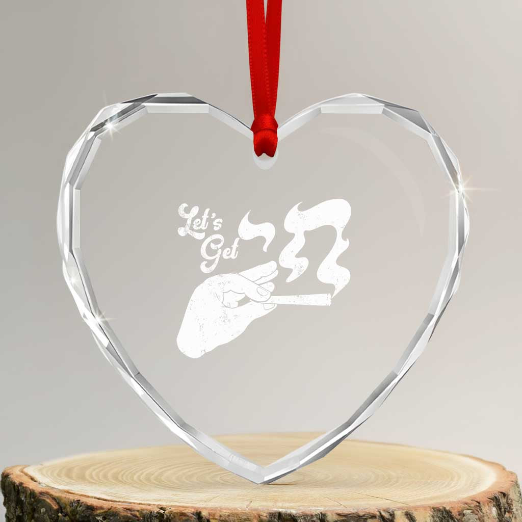 Funny Hebrew Heart Crystal Glass Ornament Let's Get Chai Jewish Vintage Cigarette TS11 Transparent Glass 3'' Heart Print Your Wear