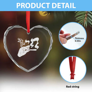 Funny Hebrew Heart Crystal Glass Ornament Let's Get Chai Jewish Vintage Cigarette TS11 Print Your Wear