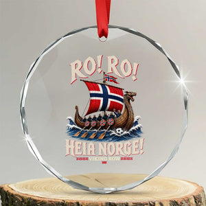 Funny Heia Norge Soccer Viking Row Crystal Glass Ornament Ro Ro Norway Football Fans Norwegian Pride TS02 Transparent Glass 3'' Circle Print Your Wear