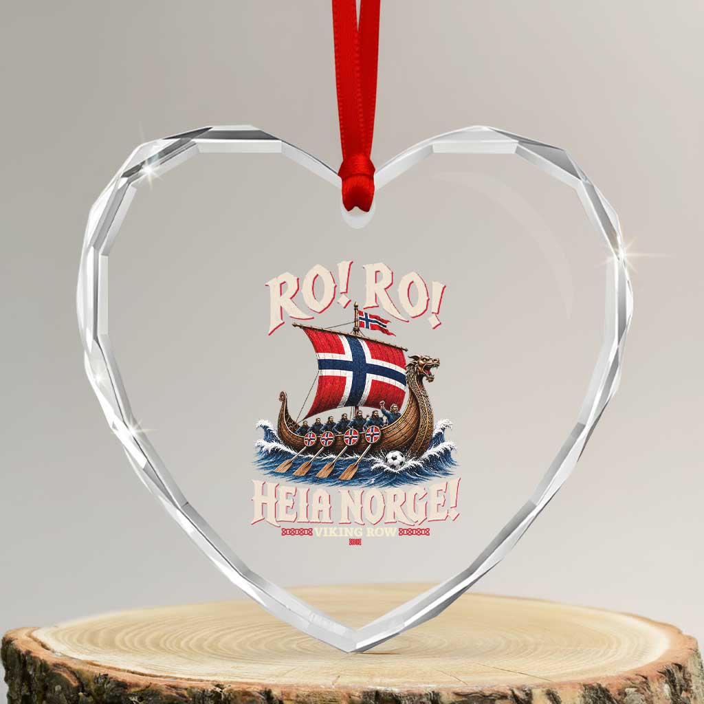 Funny Heia Norge Soccer Viking Row Heart Crystal Glass Ornament Ro Ro Norway Football Fans Norwegian Pride TS02 Transparent Glass 3'' Heart Print Your Wear