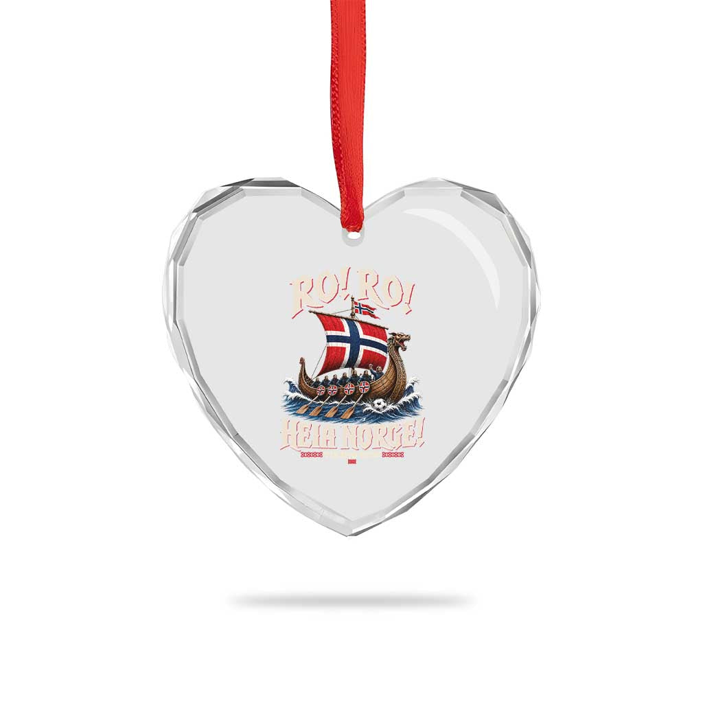 Funny Heia Norge Soccer Viking Row Heart Crystal Glass Ornament Ro Ro Norway Football Fans Norwegian Pride TS02 Print Your Wear