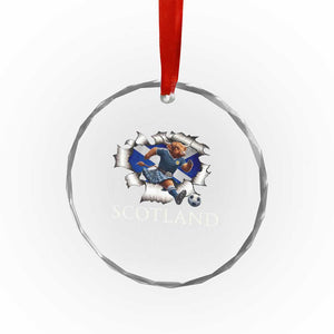 Funny Highland Cow in Kilt Footballer Crystal Glass Ornament We'll Be Coming Scottish Pride Football Fans TS02 Print Your Wear
