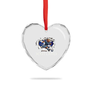 Funny Highland Cow in Kilt Footballer Heart Crystal Glass Ornament We'll Be Coming Scottish Pride Football Fans TS02 Print Your Wear
