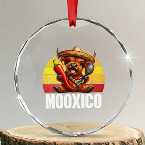 Funny Highland Cow MooXico Crystal Glass Ornament Cinco De Mayo Fiesta Party TS12 Transparent Glass 3'' Circle Print Your Wear