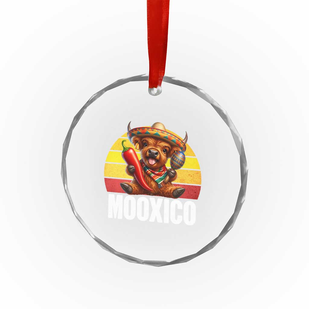 Funny Highland Cow MooXico Crystal Glass Ornament Cinco De Mayo Fiesta Party TS12 Print Your Wear