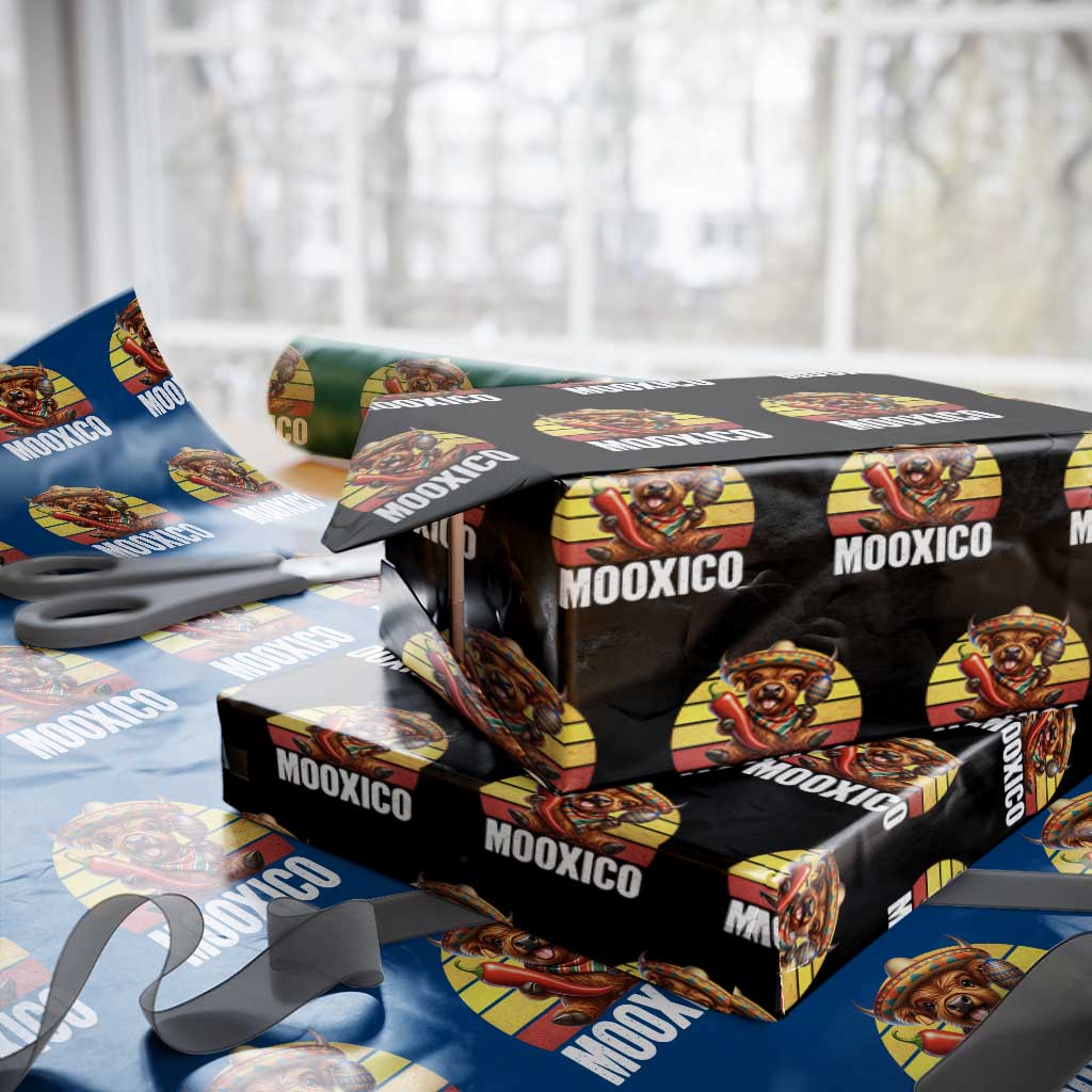 Funny Highland Cow MooXico Wrapping Paper Roll Cinco De Mayo Fiesta Party TS12 Black Print Your Wear