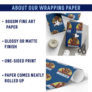 Funny Highland Cow MooXico Wrapping Paper Roll Cinco De Mayo Fiesta Party TS12 Print Your Wear