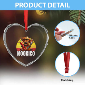 Funny Highland Cow MooXico Heart Crystal Glass Ornament Cinco De Mayo Fiesta Party TS12 Print Your Wear