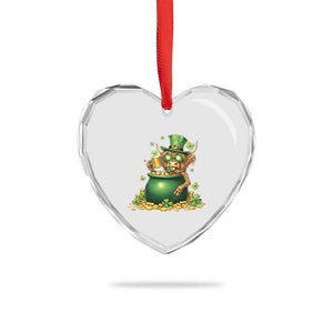 Funny Highland Cow St Patricks Day Heart Crystal Glass Ornament Farm Lover Gift TS12 Print Your Wear